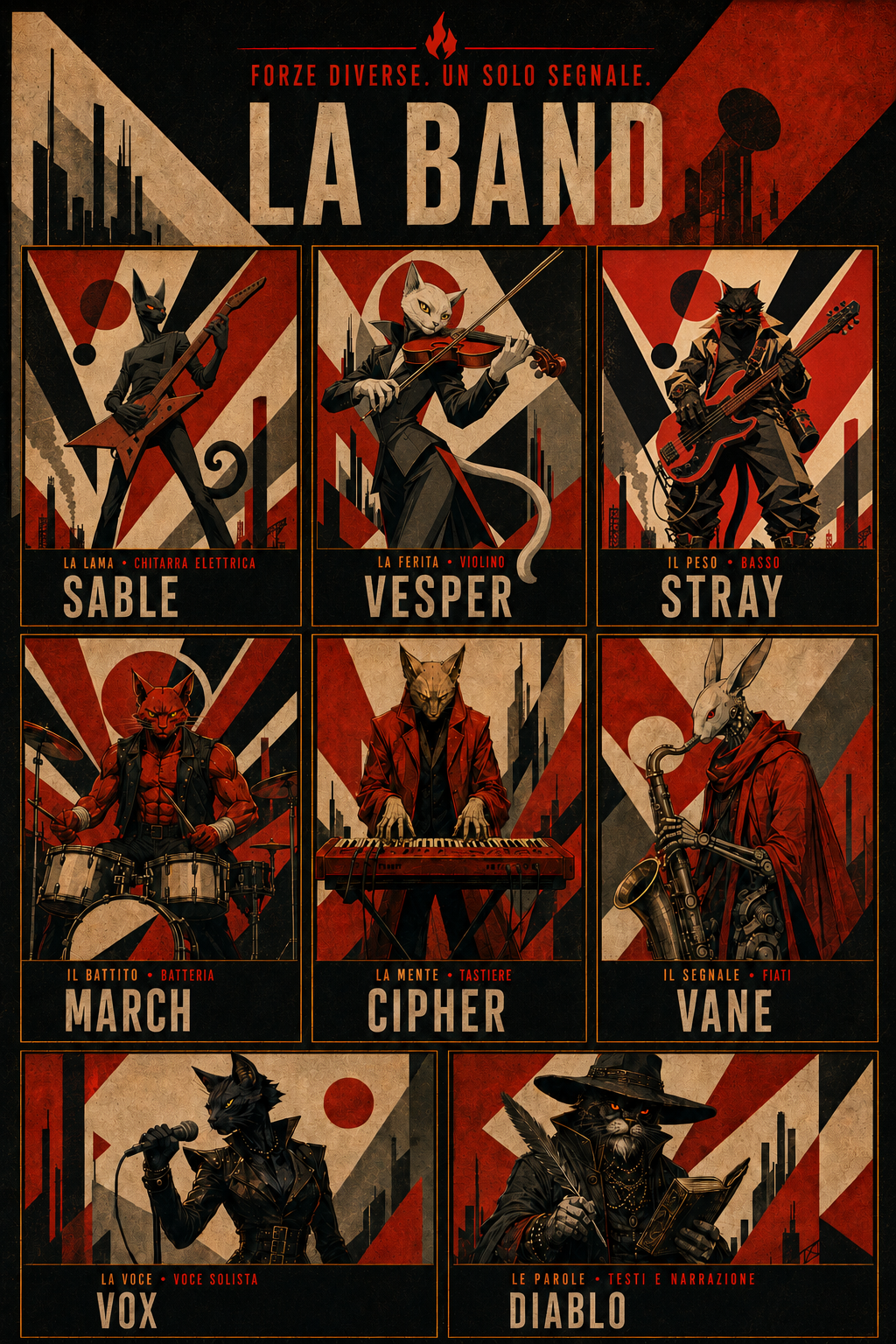 Silent District band artwork by Paolo Di Maio